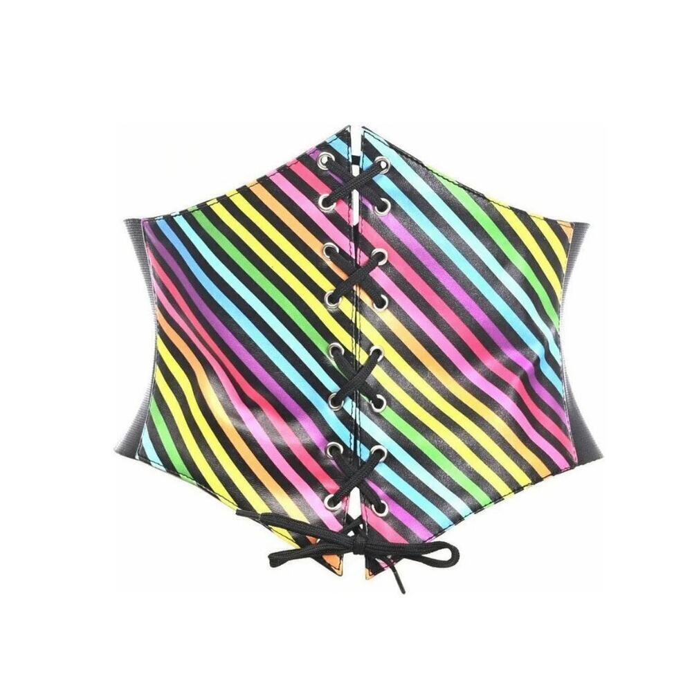 🦋B2G1🦋DAISY CORSETS Lavish Stripes Animal Print Lace-Up Corset Belt Cincher